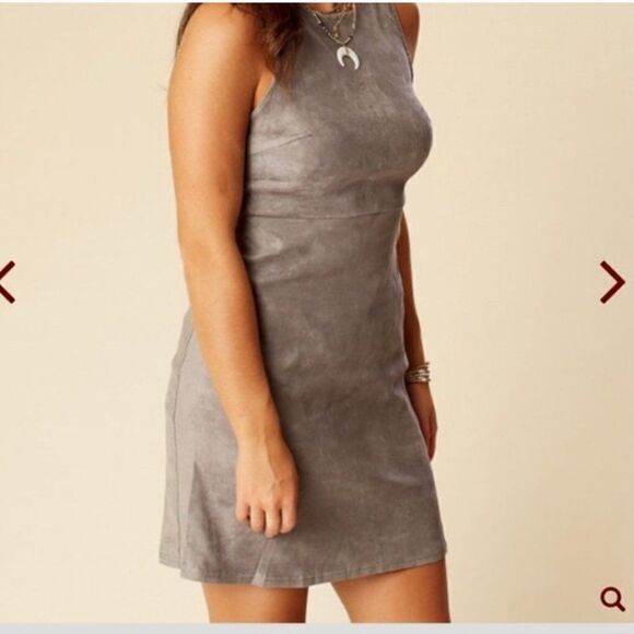 Worn once! Altar’d State Grey Suede Dress Size Medium - Picture 2 of 8